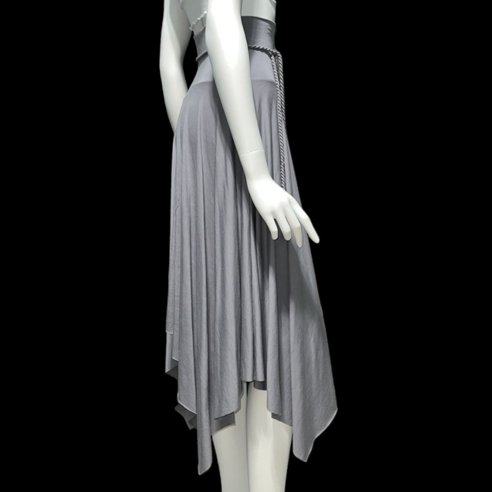 Y2K RARE Forever 21 Uneven Hem High Waisted MIDI A-line Skirt Gray XSmall - Picture 4 of 16